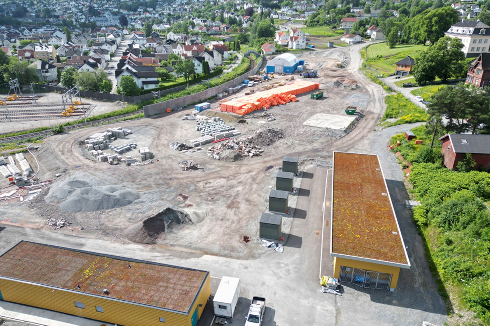dronefoto av anleggsområde