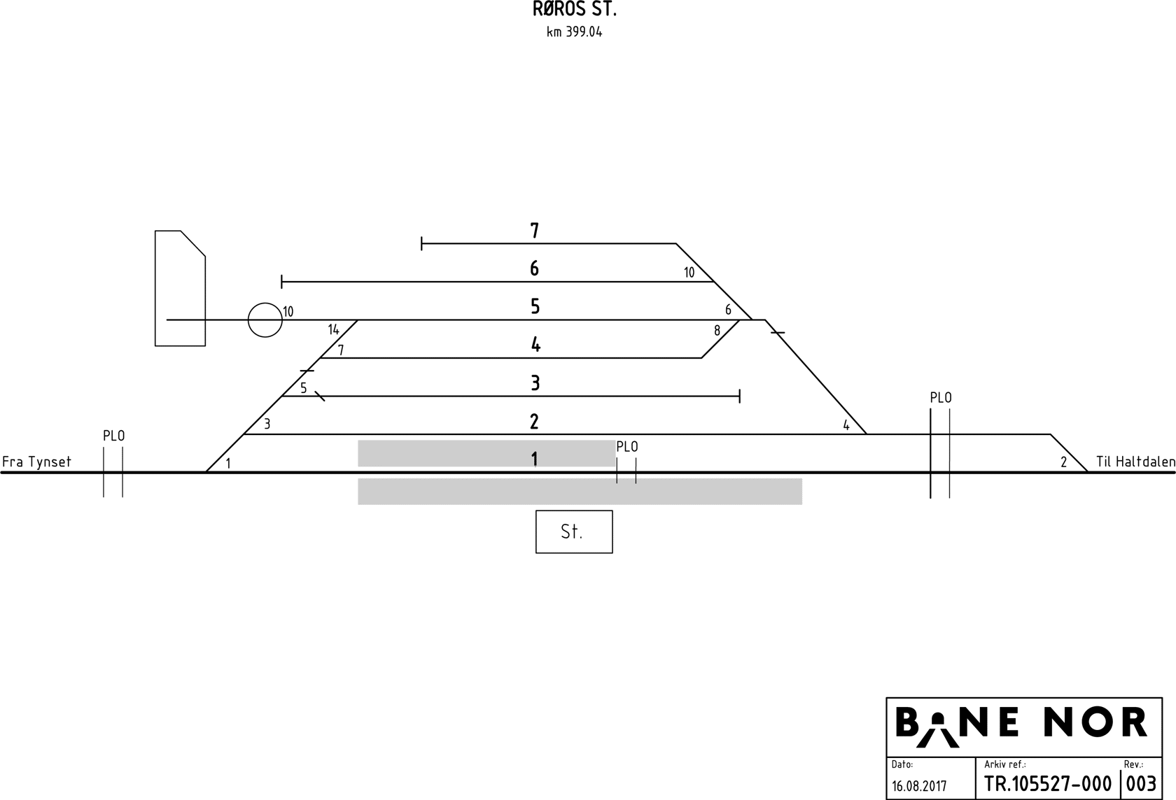 Track plan Røros Stabling Facility