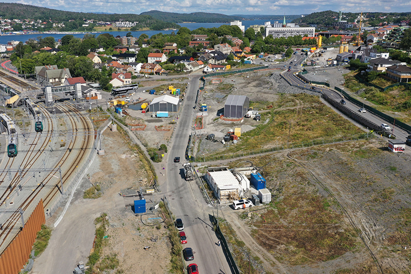 Moss sentrum sett fra fugleperspektiv