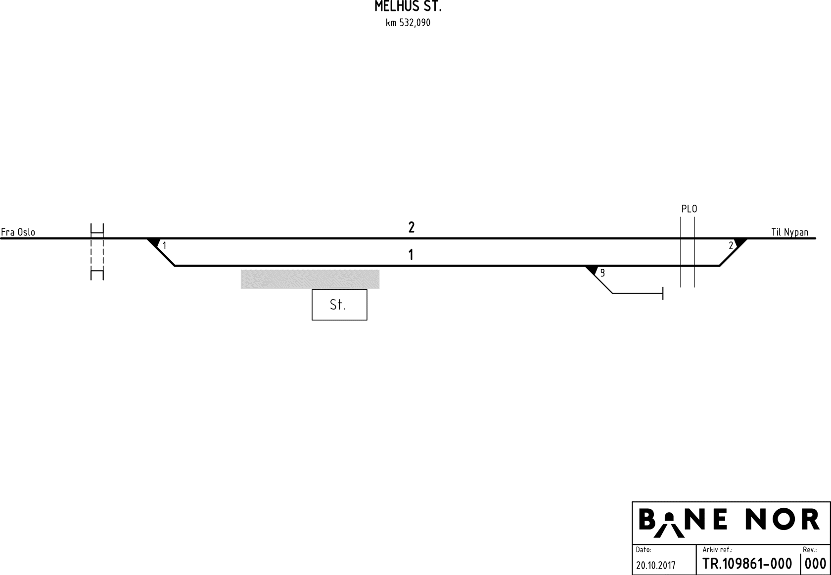 Track plan Melhus Stabling Facility