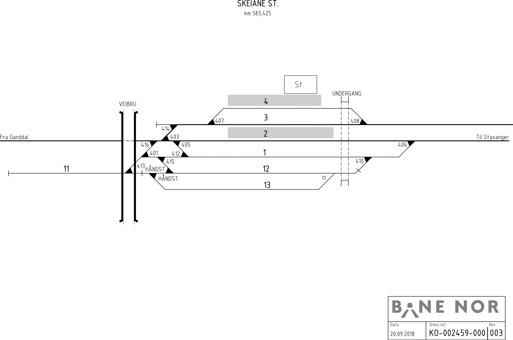 Track plan Skeiane Stabling Facility