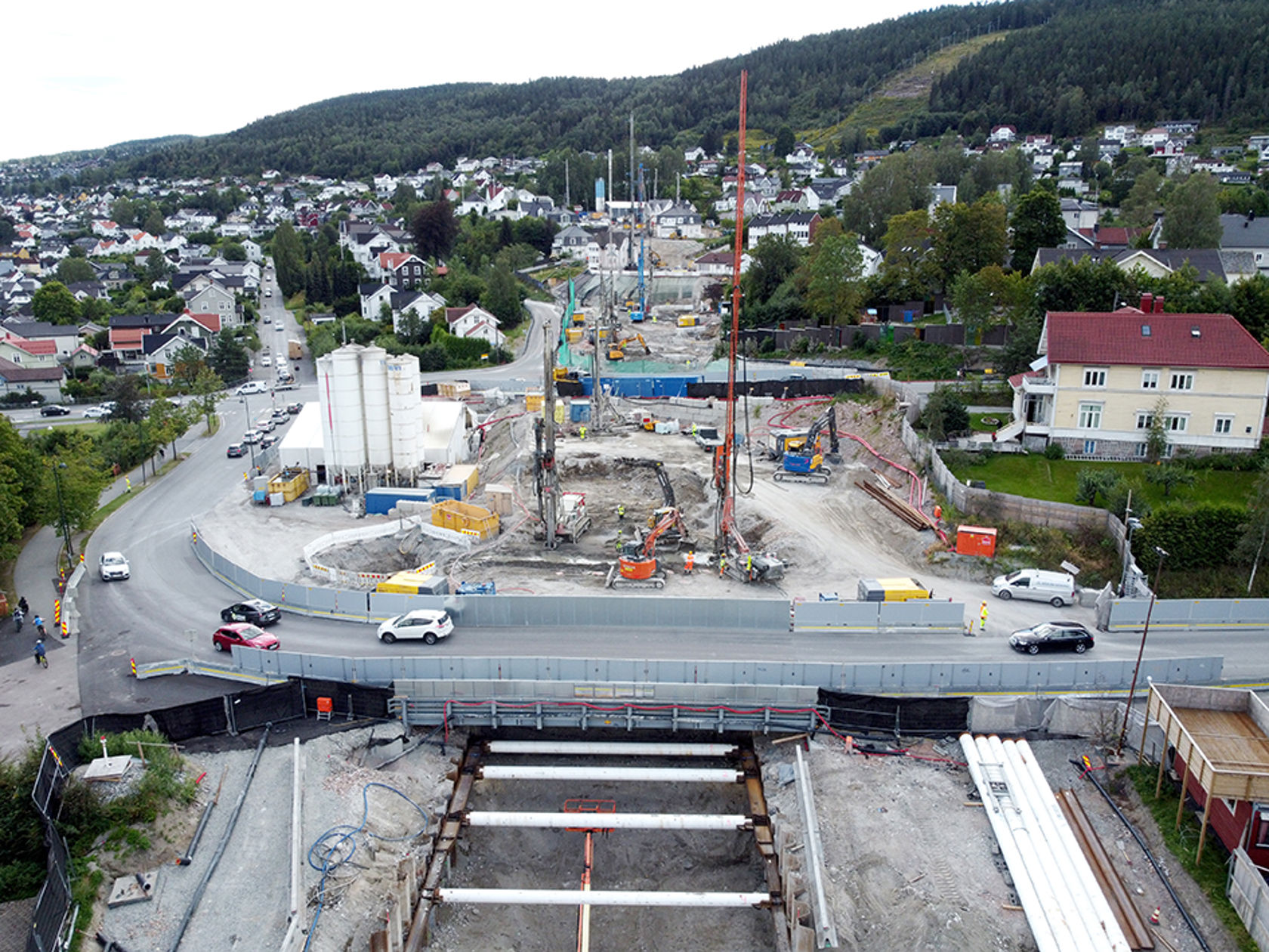 Dronefoto av anleggsområde