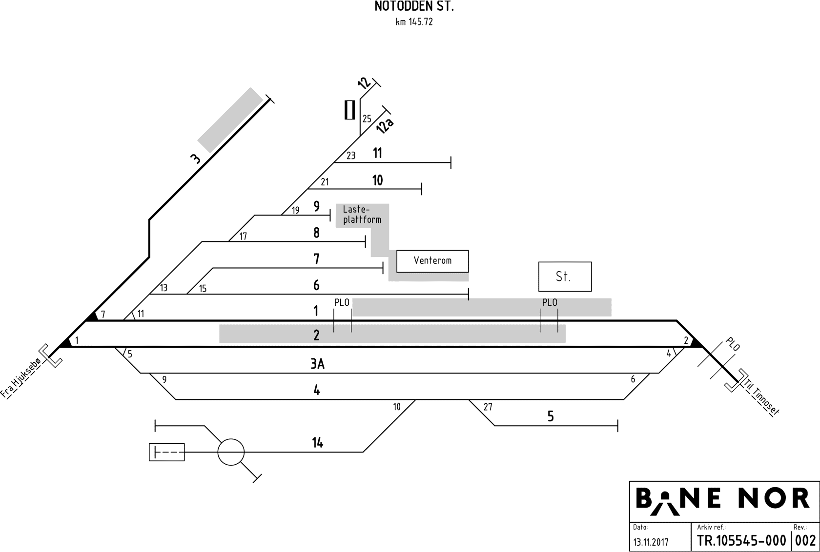 Track plan Notodden Stabling Facility