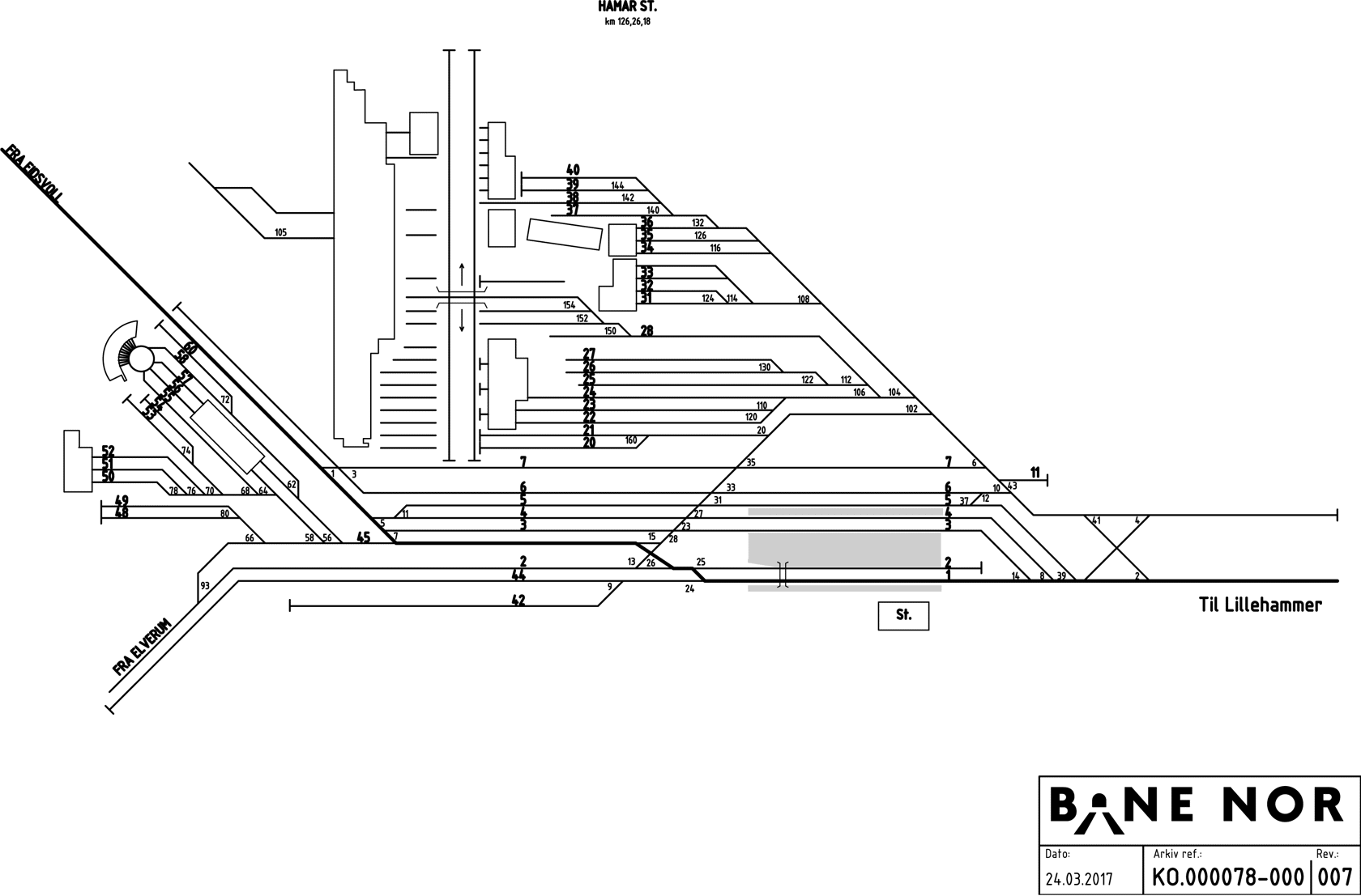 Track plan Hamar Stabling Facility