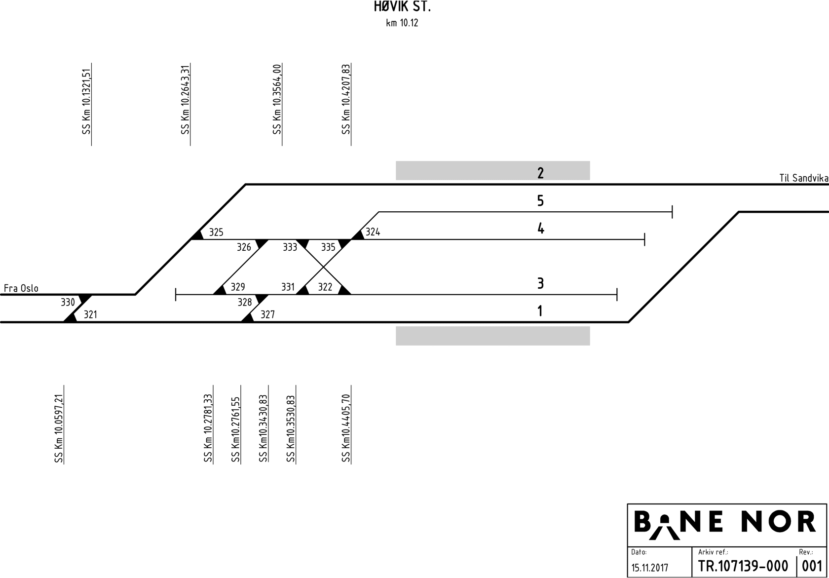 Track plan Høvik Stabling Facility