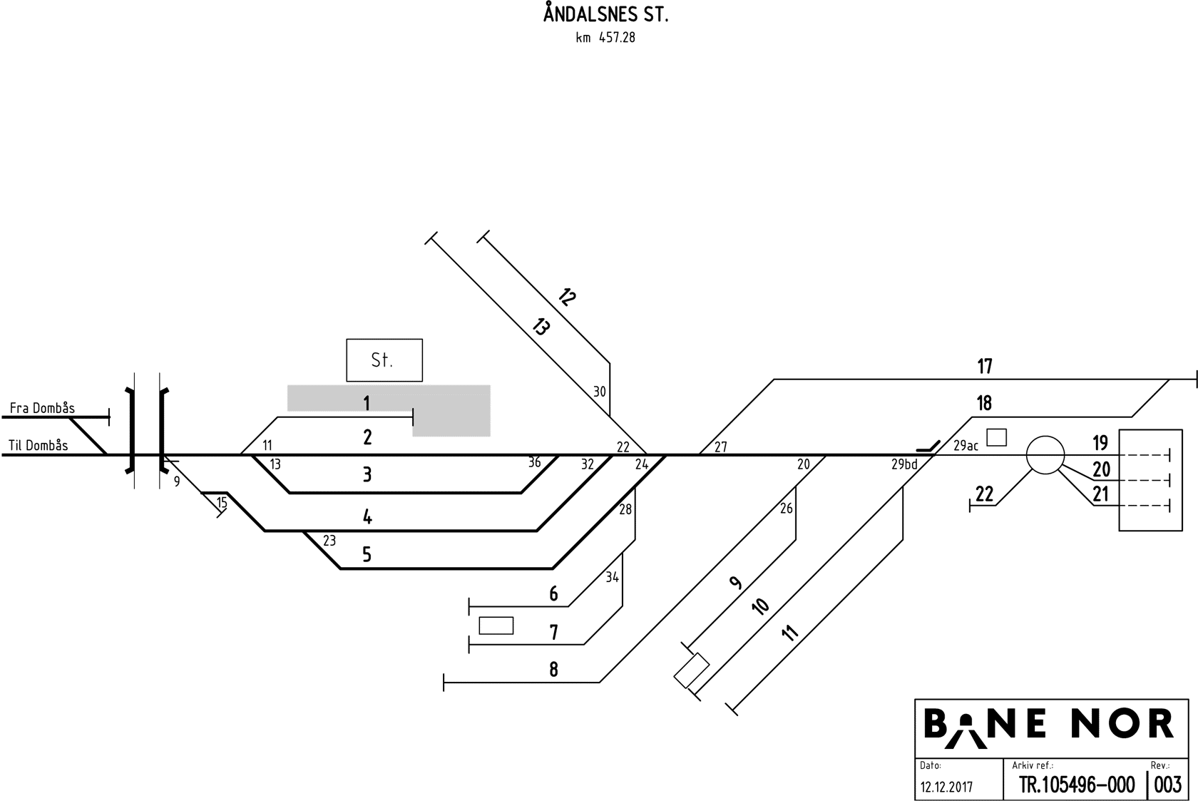 Track plan Åndalsnes Stabling Facility
