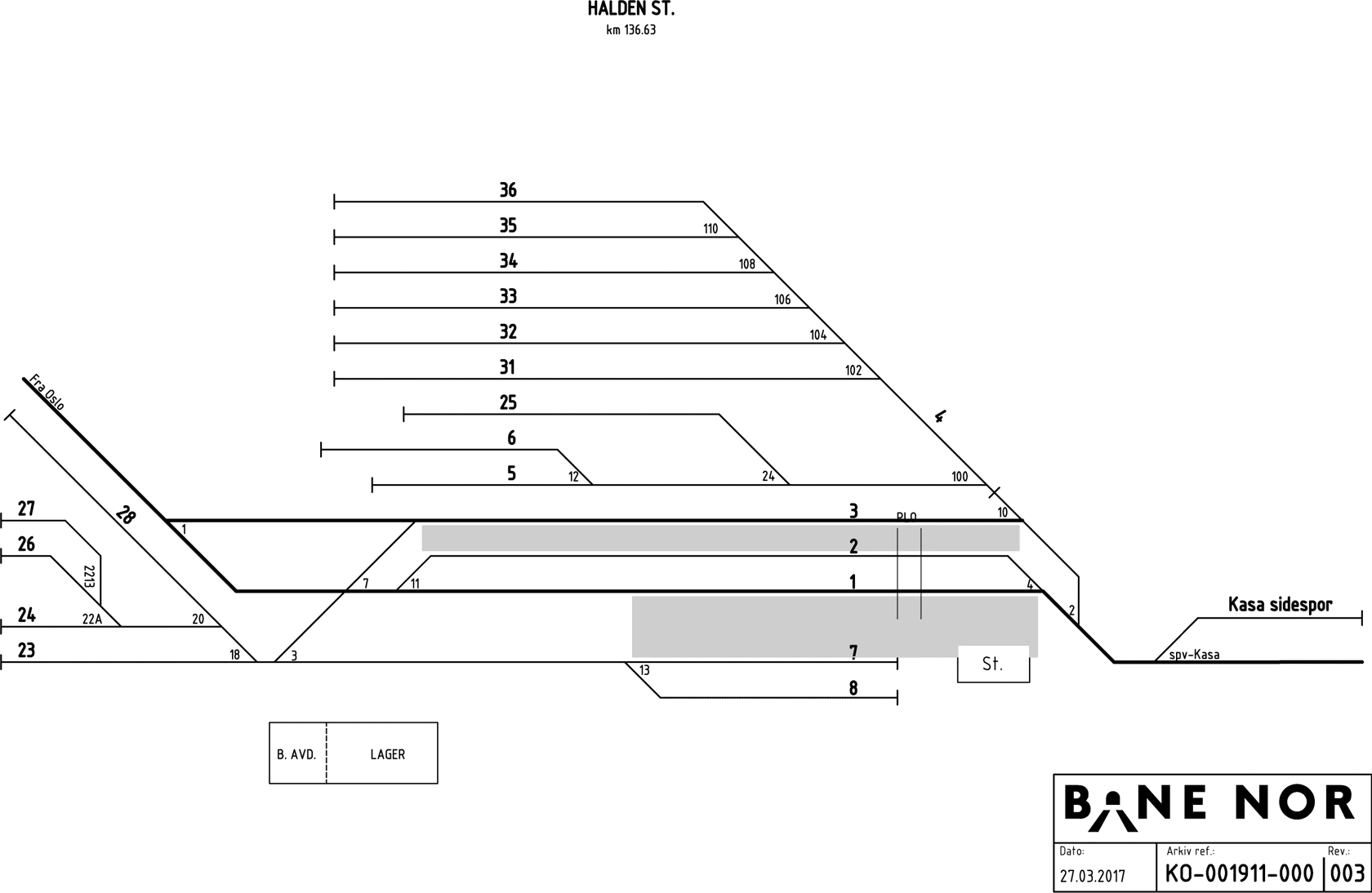 Track plan Halden Stabling Facility