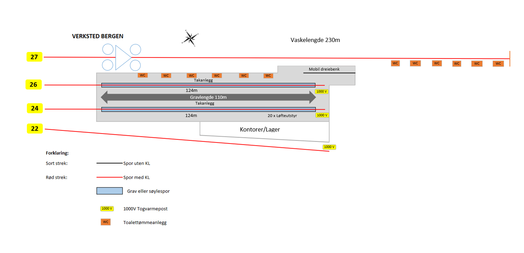 Track plan for Bergen Maintenance Facility