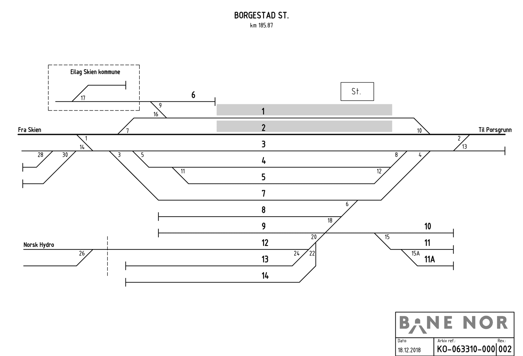 Track plan Borgestad Stabling Facility