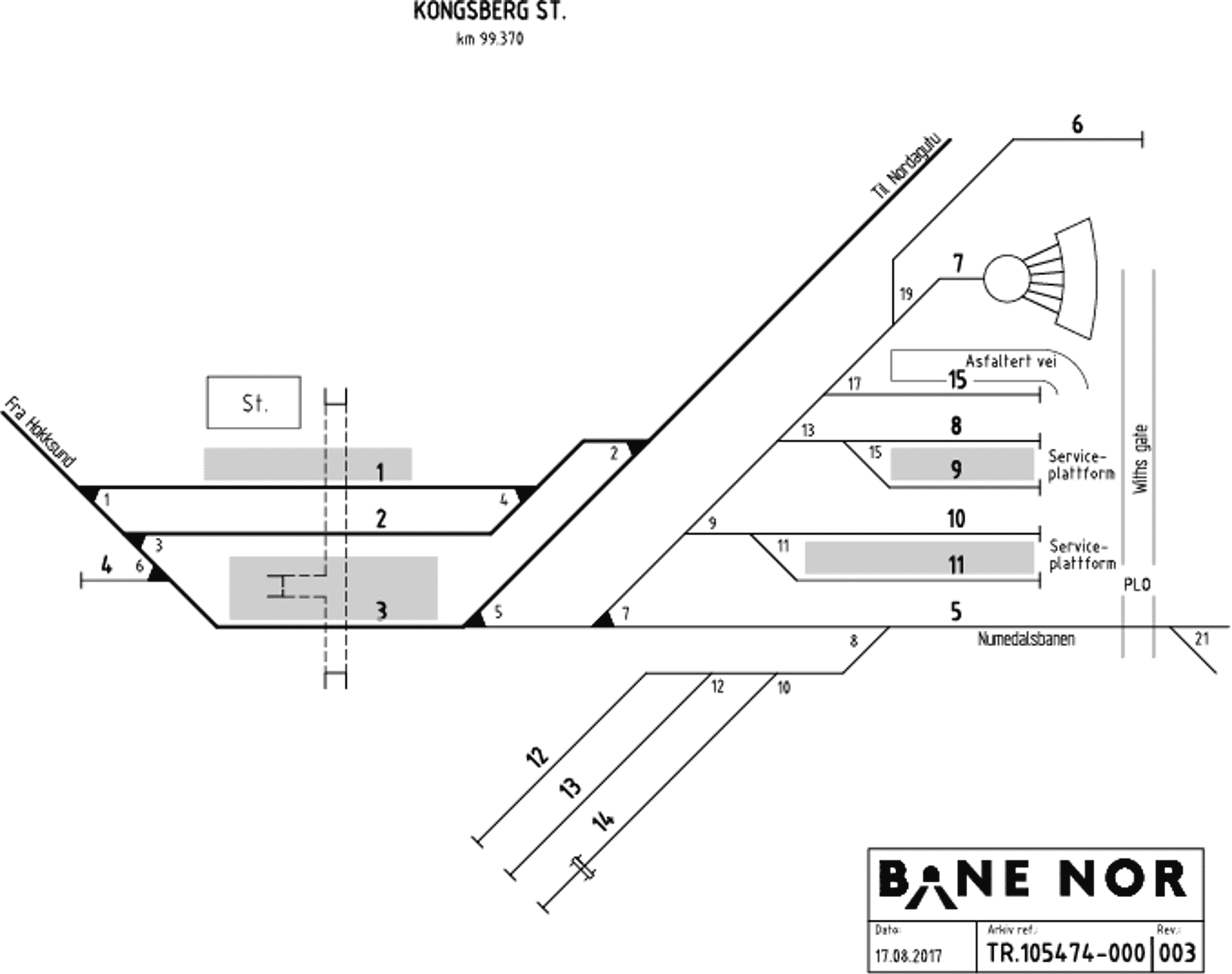 Track plan Kongsberg Stabling Facility