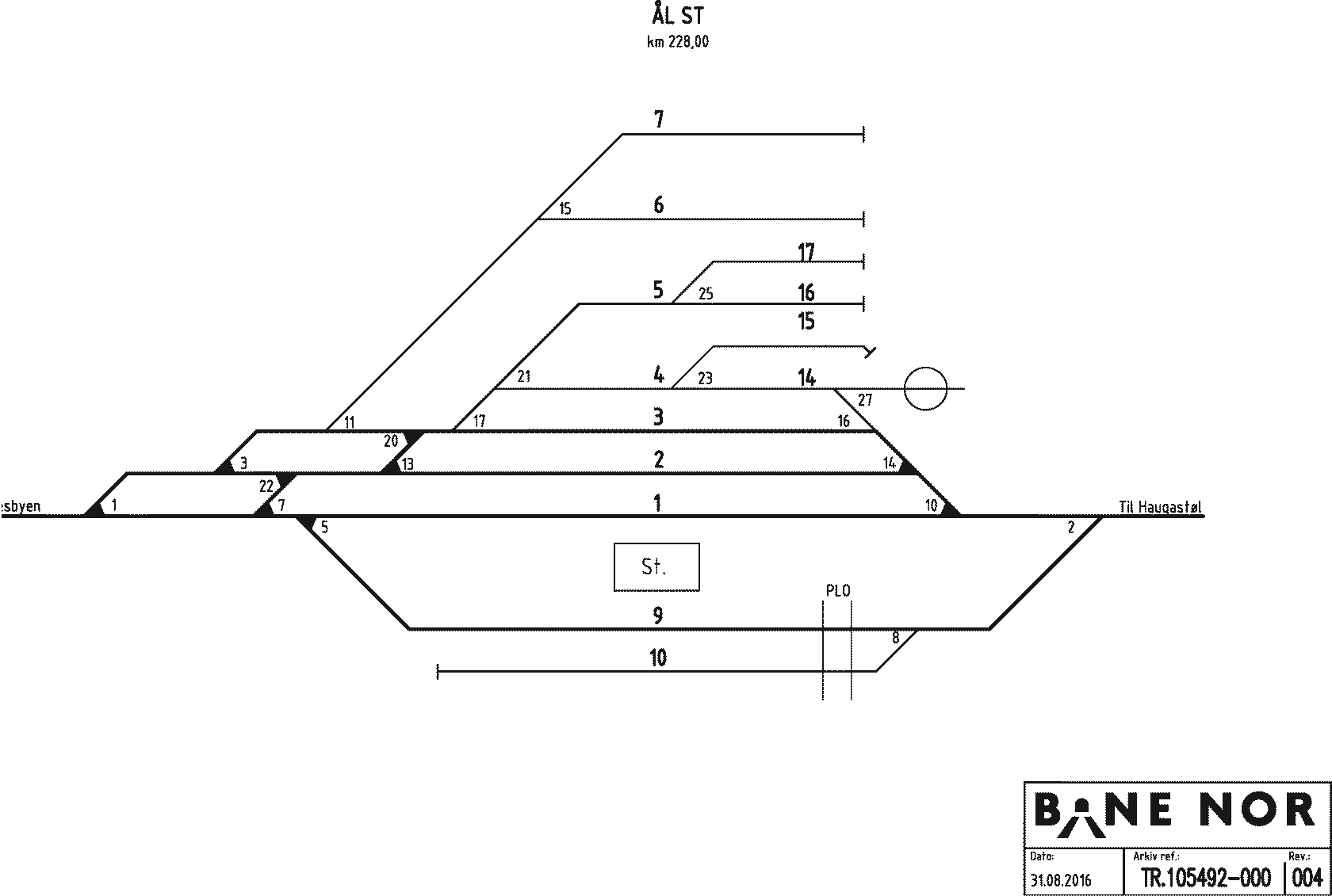 Track plan Ål Stabling Facility