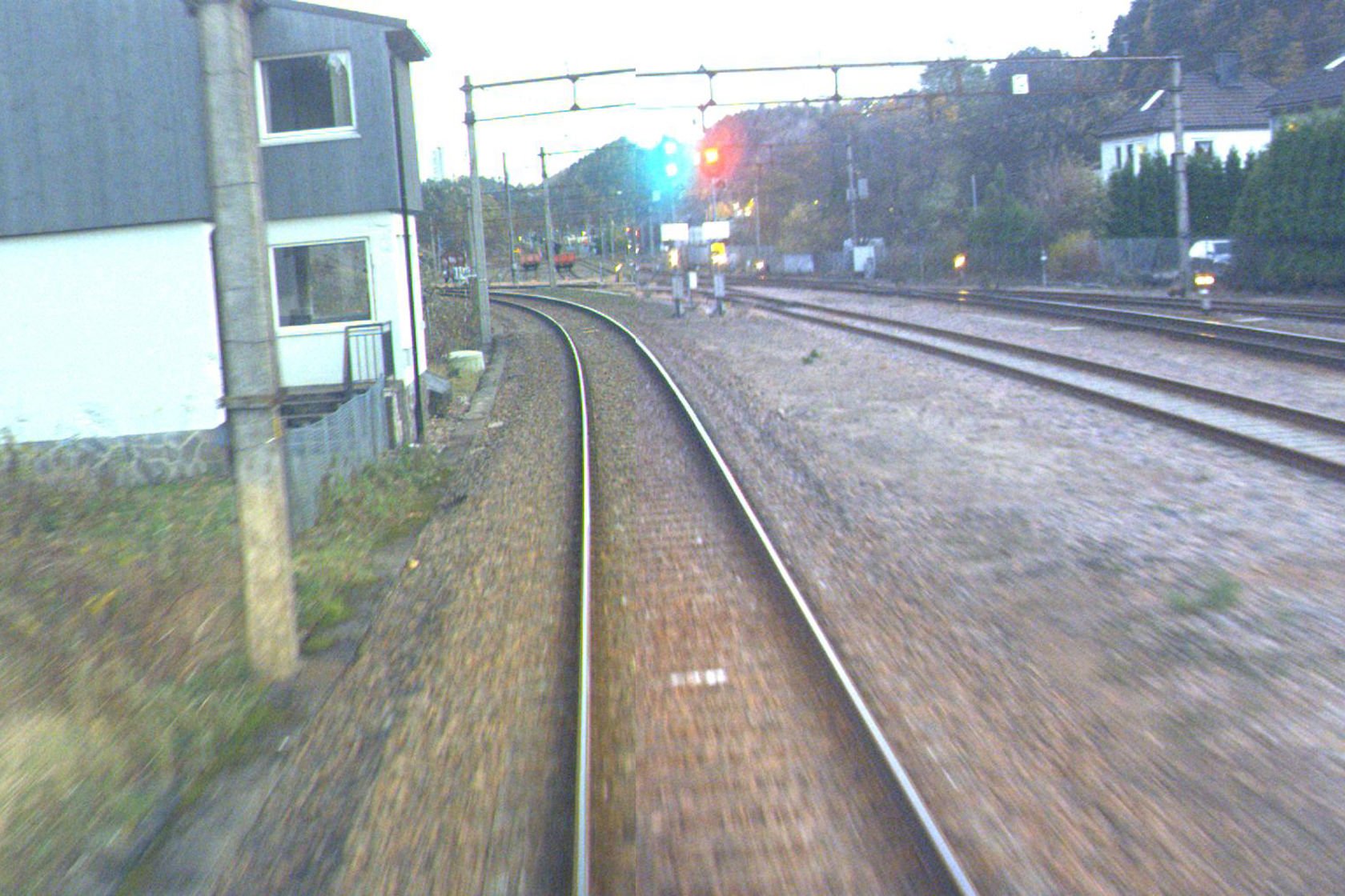 Tracks and station building at Dalane station