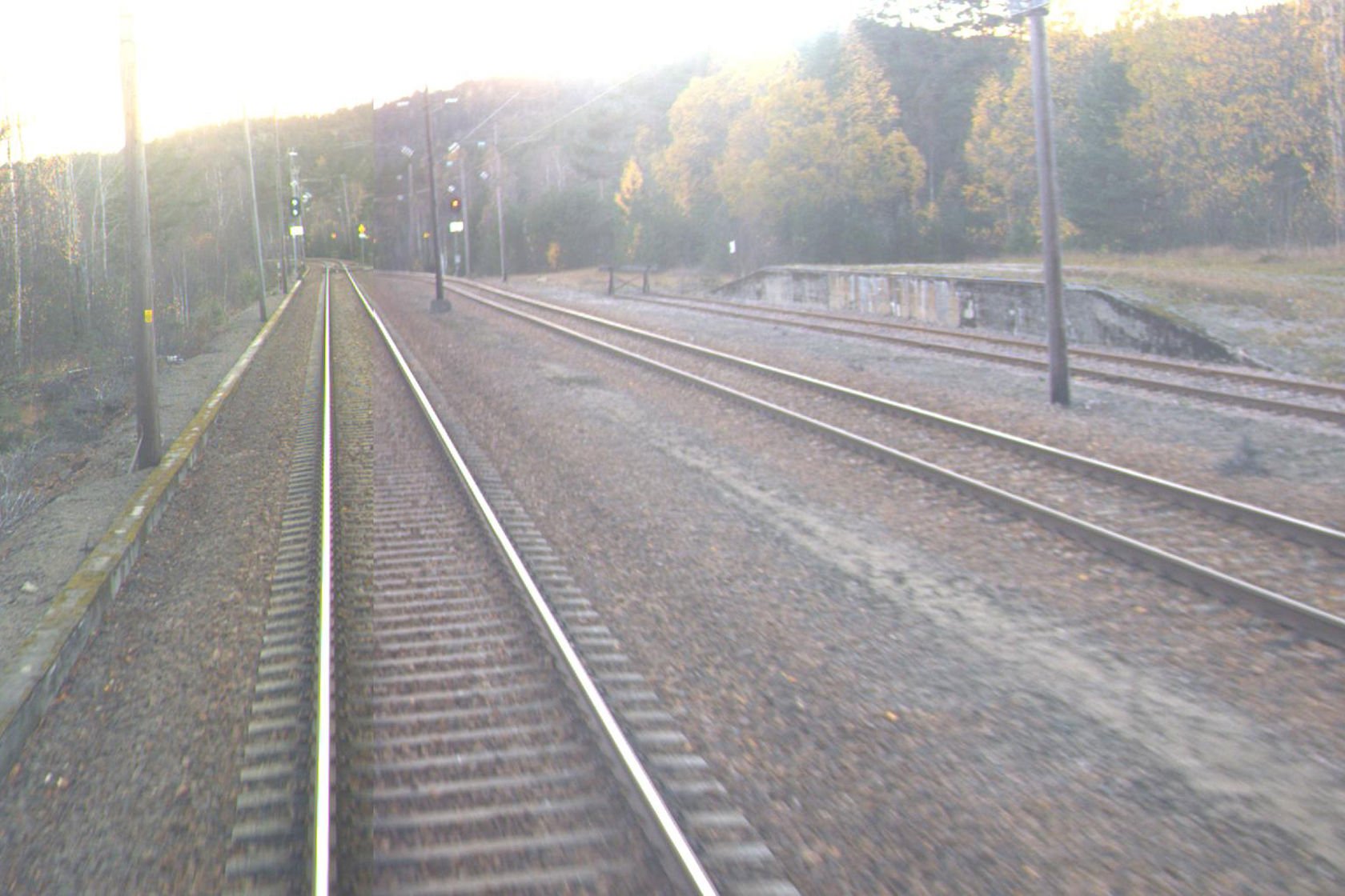 Spor og plattform på Fidjetun stasjon