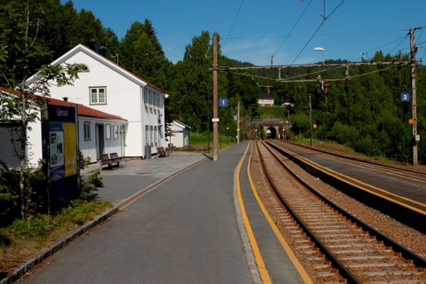 Exterior view of Gjerstad station