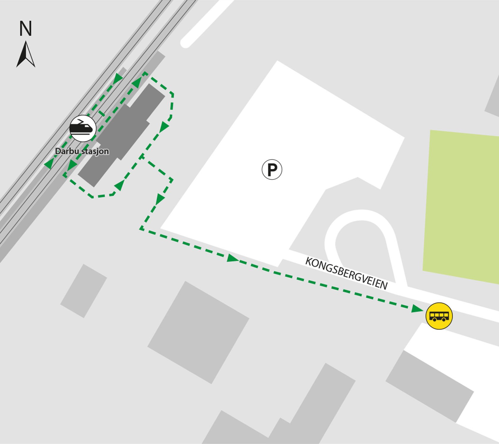 Bussene kjører fra bussholdeplassen Darbu stasjon i Kongsbergveien.