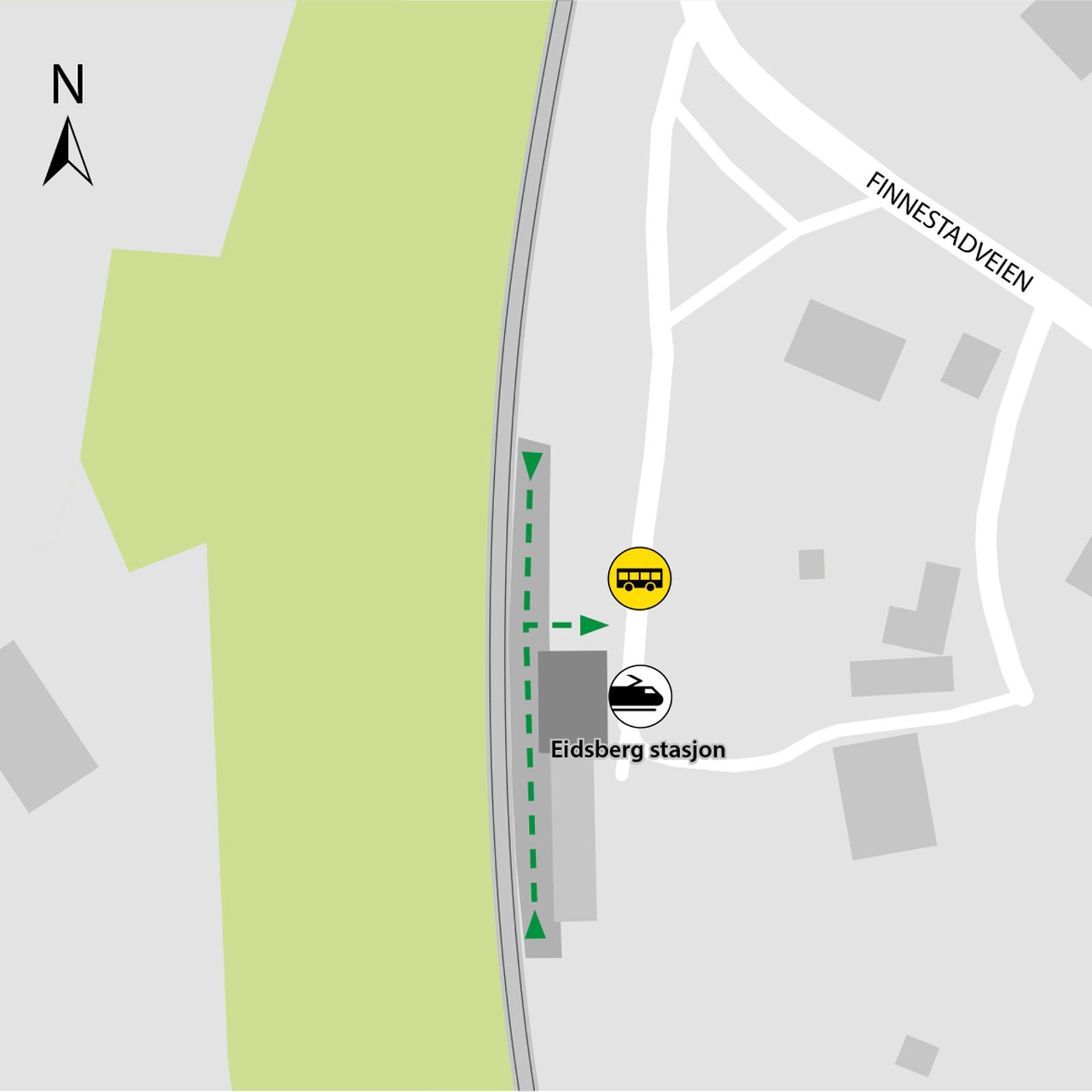 Rail replacement service departs from the area right by the station.