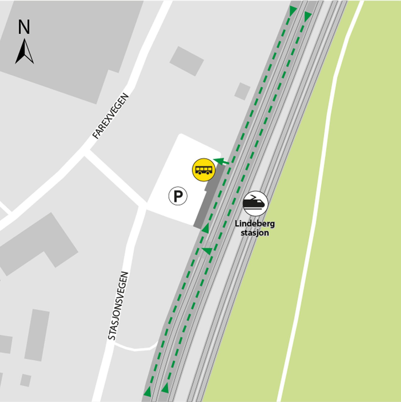 Map shows rail replacement service departs from the area right by the station.