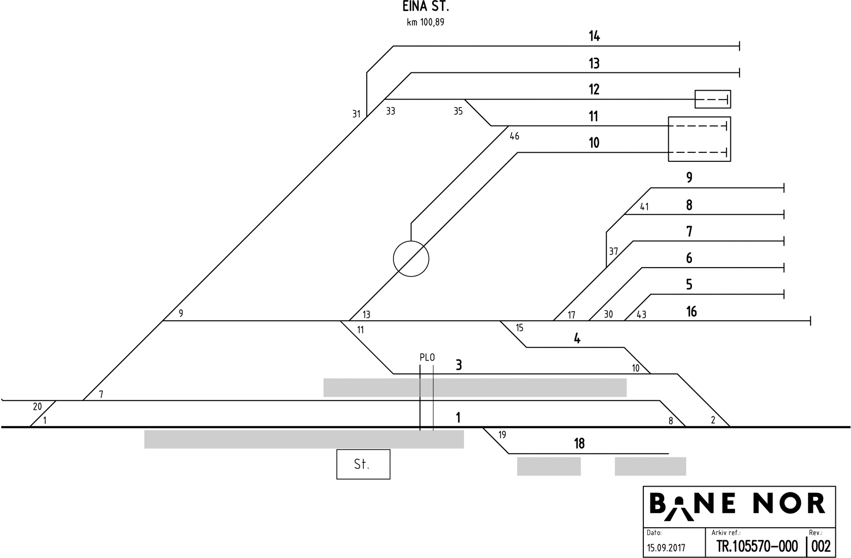 Sporplan Eina stasjon