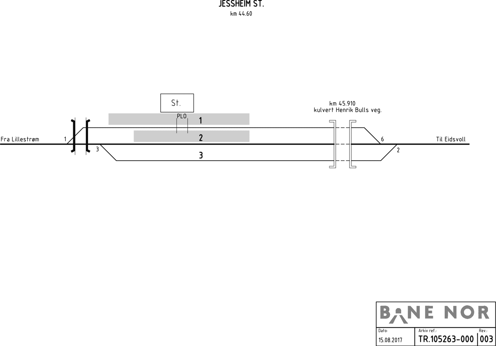 Track plan Jessheim station