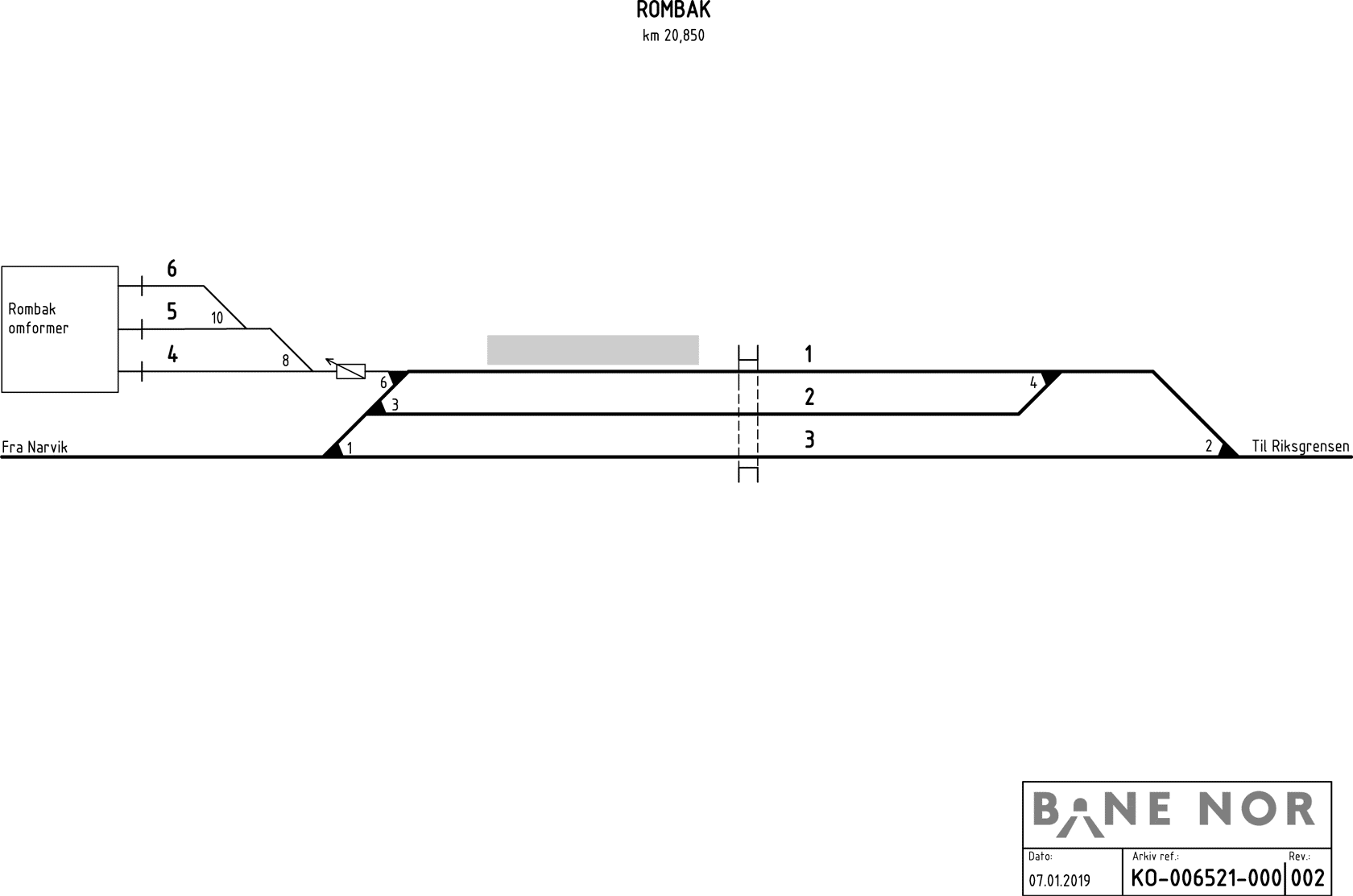 Track plan Rombak station