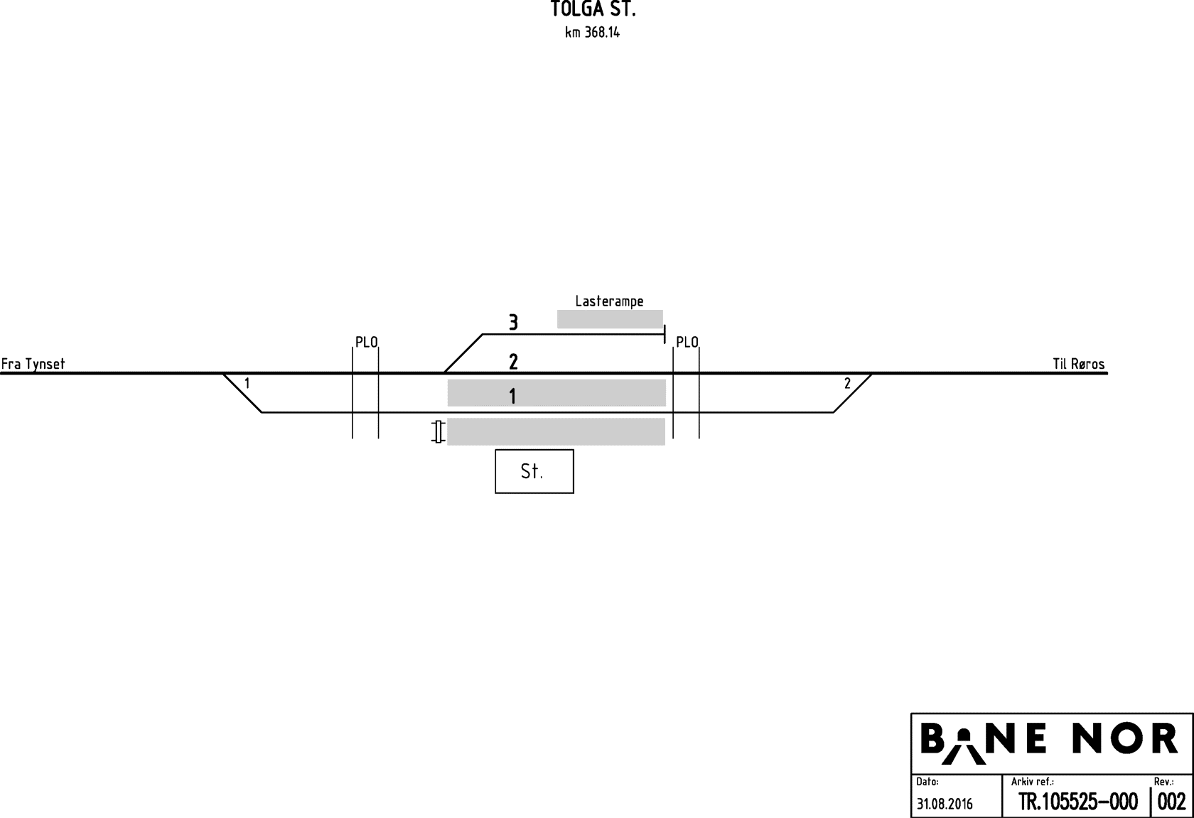 Track plan Tolga station