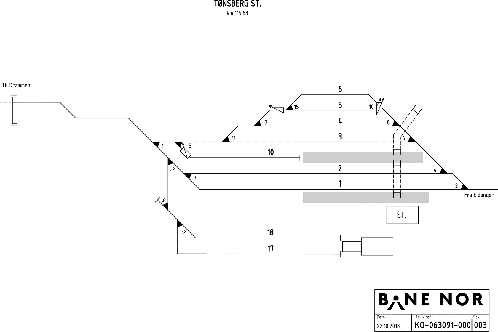 Track plan Tønsberg station