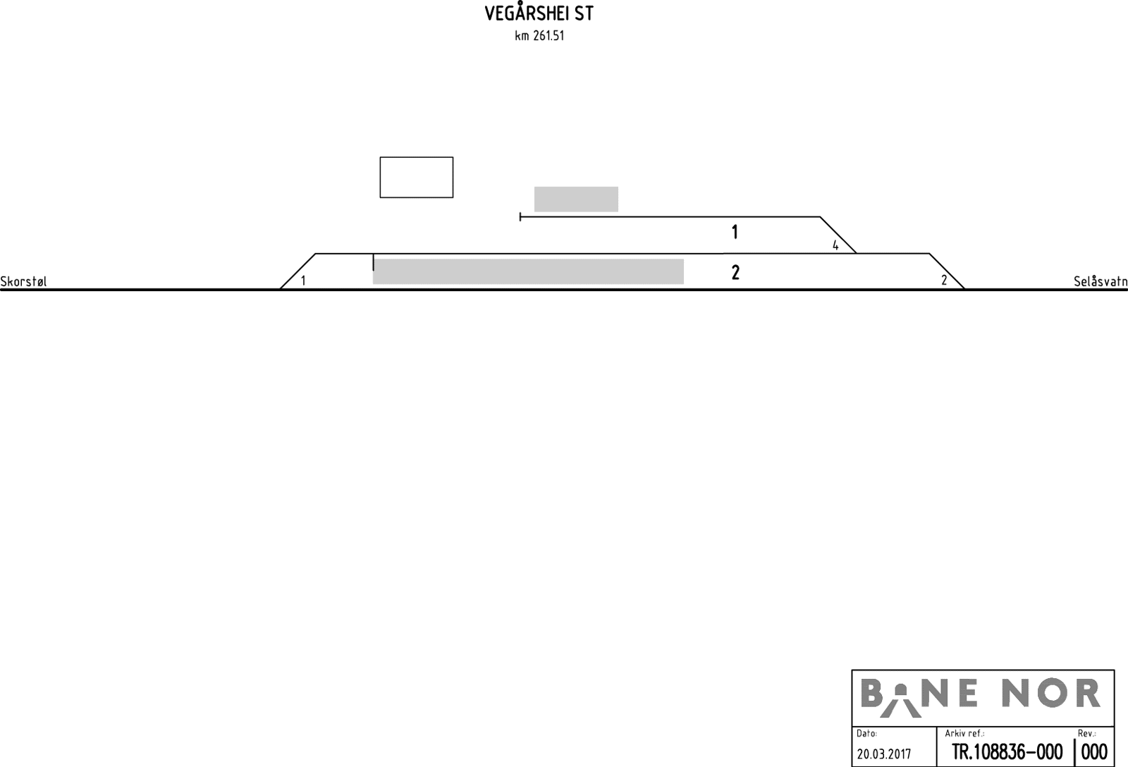 Track plan Vegårshei station